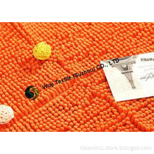 Orange Brown Chenille Microfiber Carpet Pad , Stain Resista